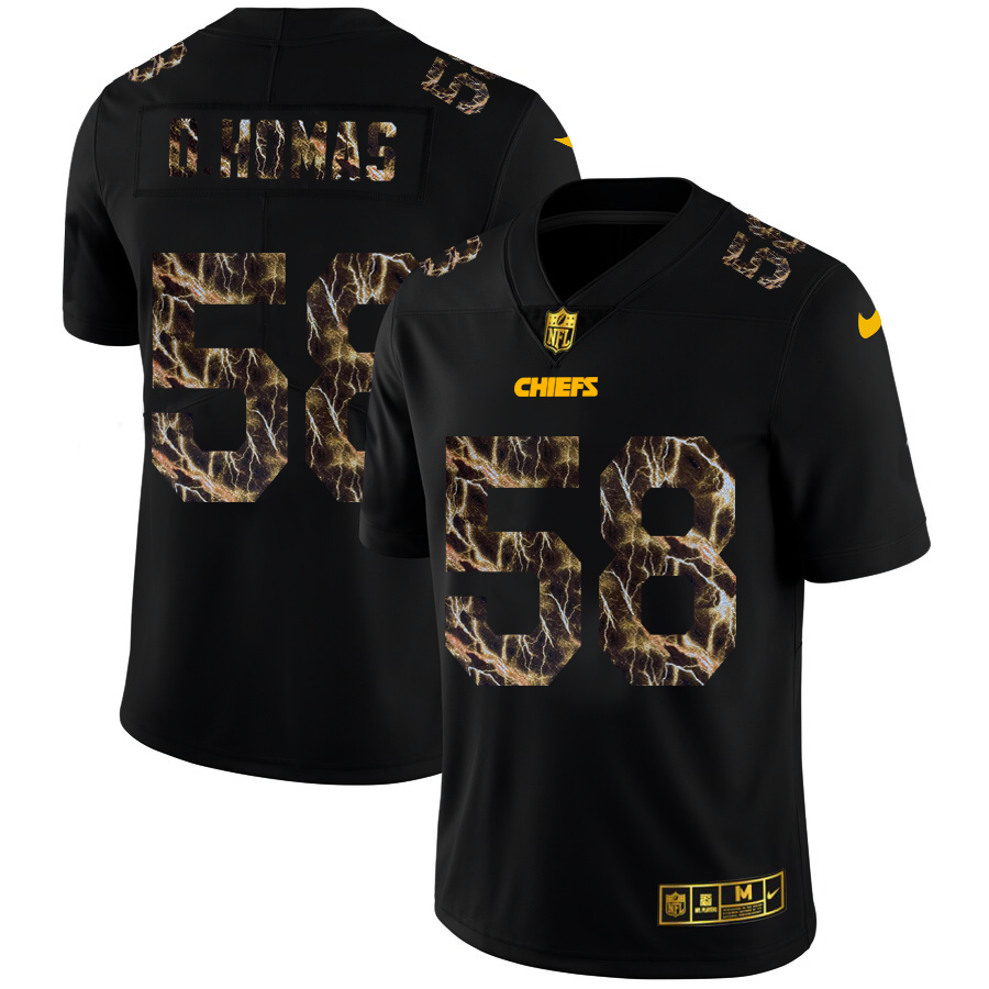 2020 Kansas City Chiefs #58 Derrick Thomas Men Black Nike Flocked Lightning Vapor Limited NFL Jersey->kansas city chiefs->NFL Jersey